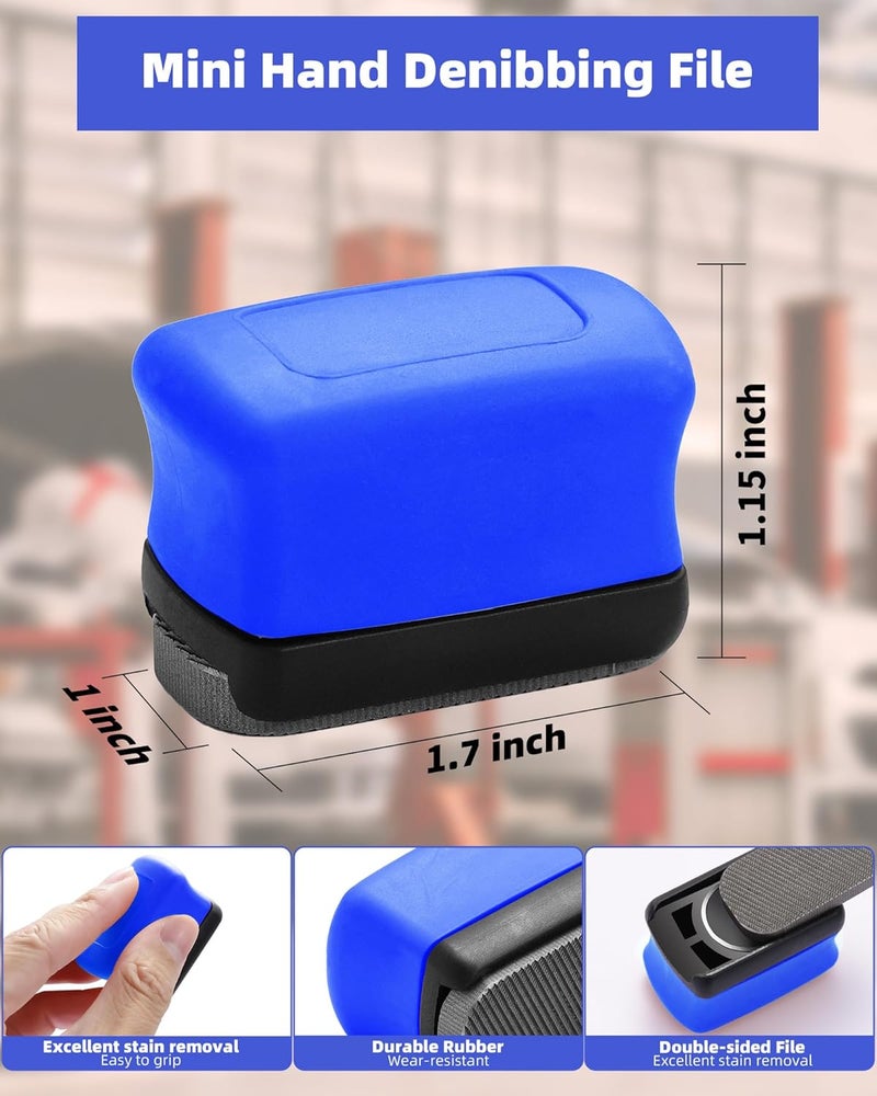 Vacaboro Denibbing File, Paint File Tool for Quick Removal of Paint Imperfections, Two Sided Mini-File Blade for Repairing Paint Retention, Stains on Cars, Drawing Boards (Blue) - Image 2
